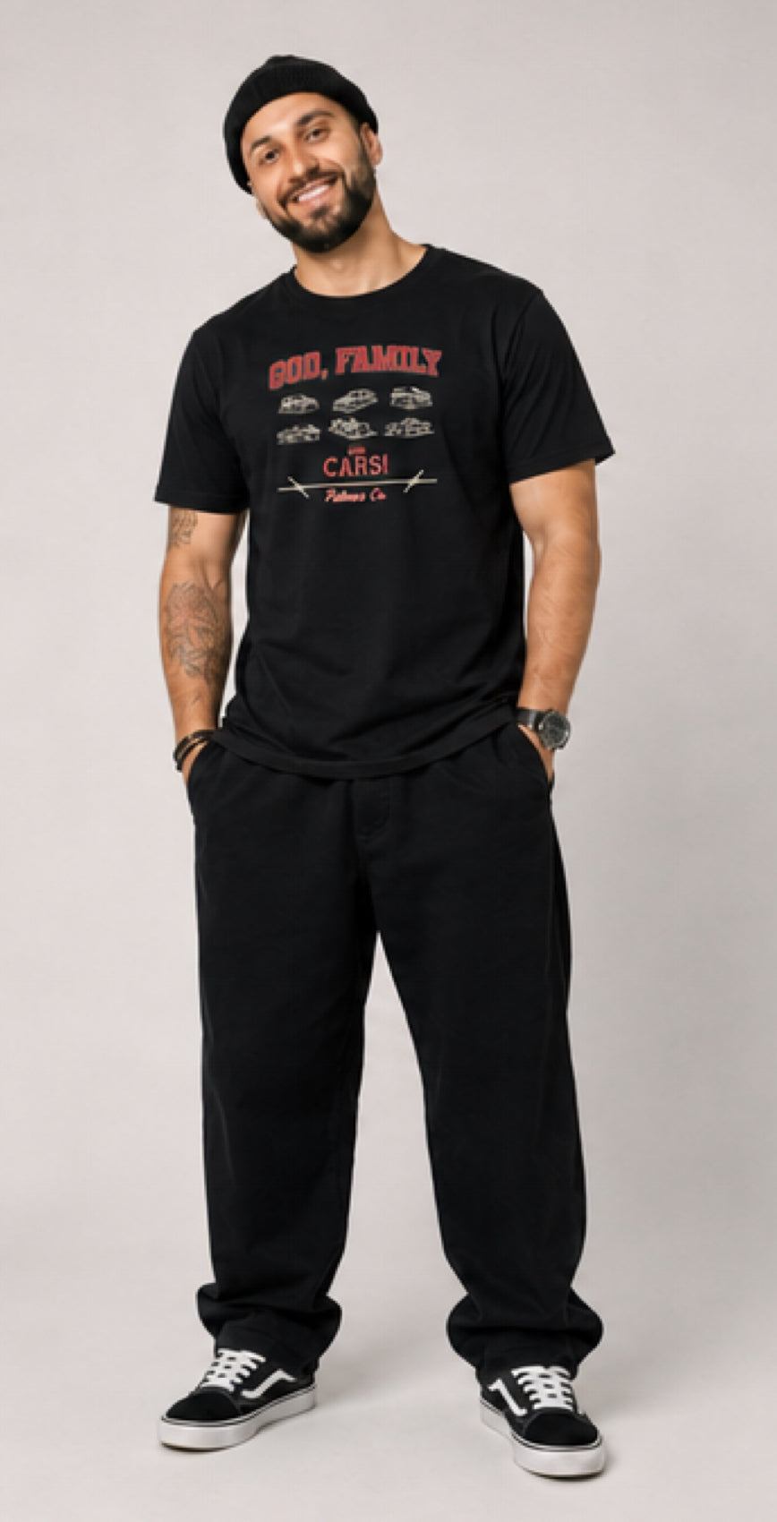 Camiseta God, Family and Cars. Patmos Co.