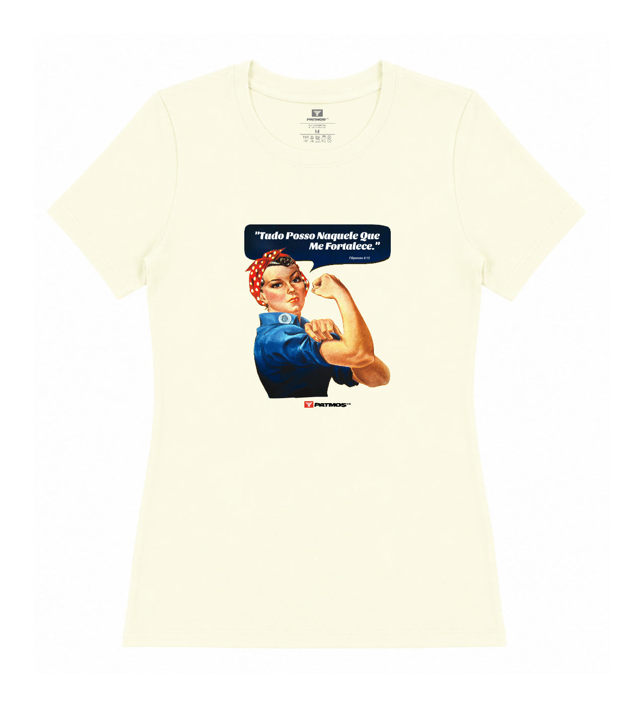 Camiseta Patmos Co. Feminina Rosie Riveter - 100% Algodão Premium