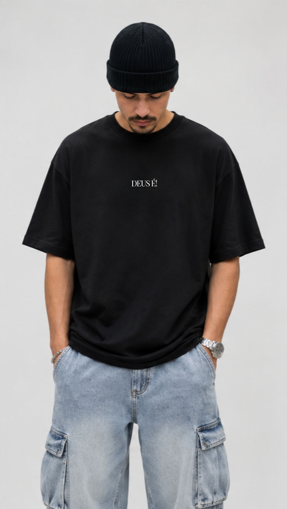 Camiseta Oversized Pesada Eu Sou o Que Sou Patmos Co.