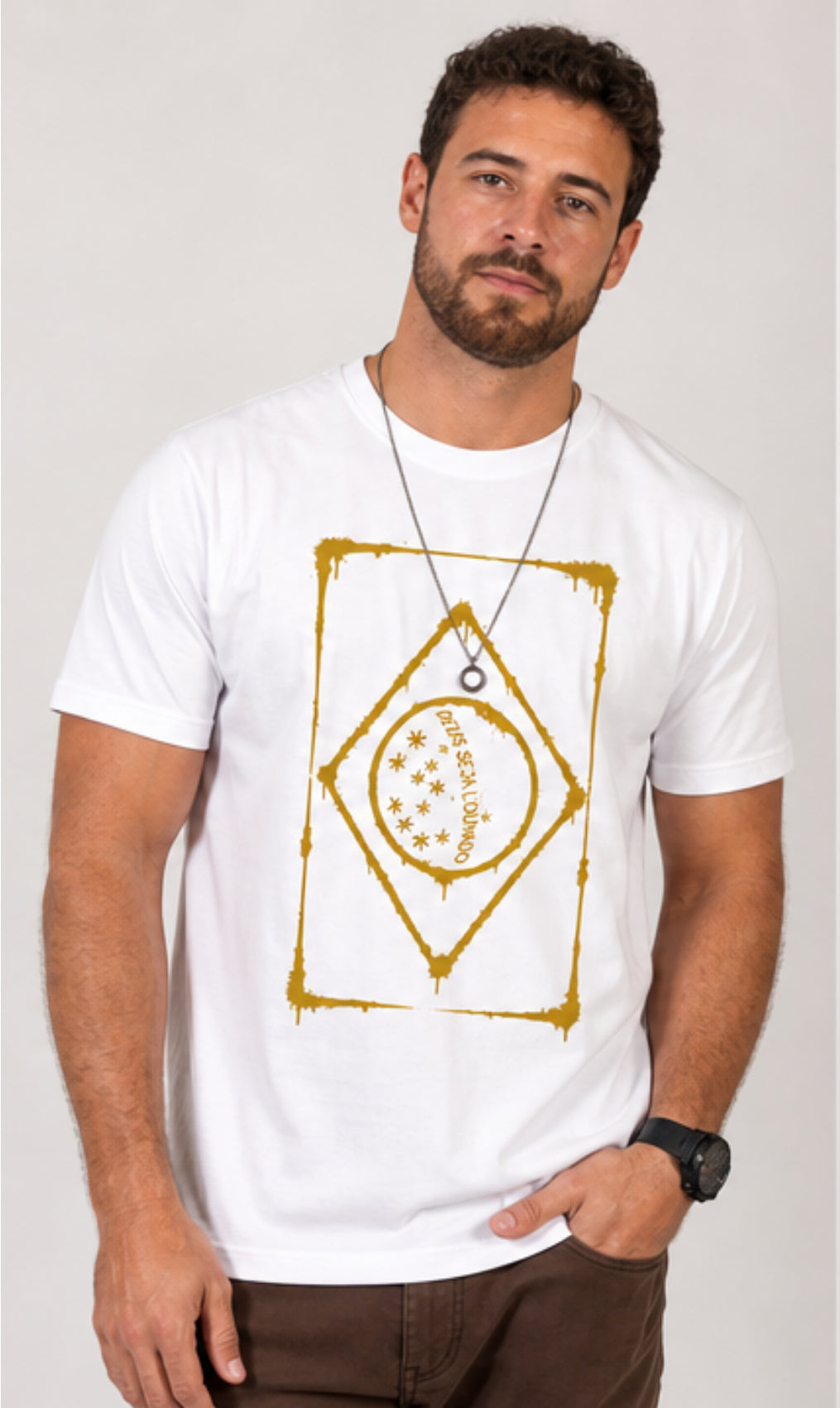 Camiseta Bandeira do Brasil - Deus Seja Louvado Patmos Co.