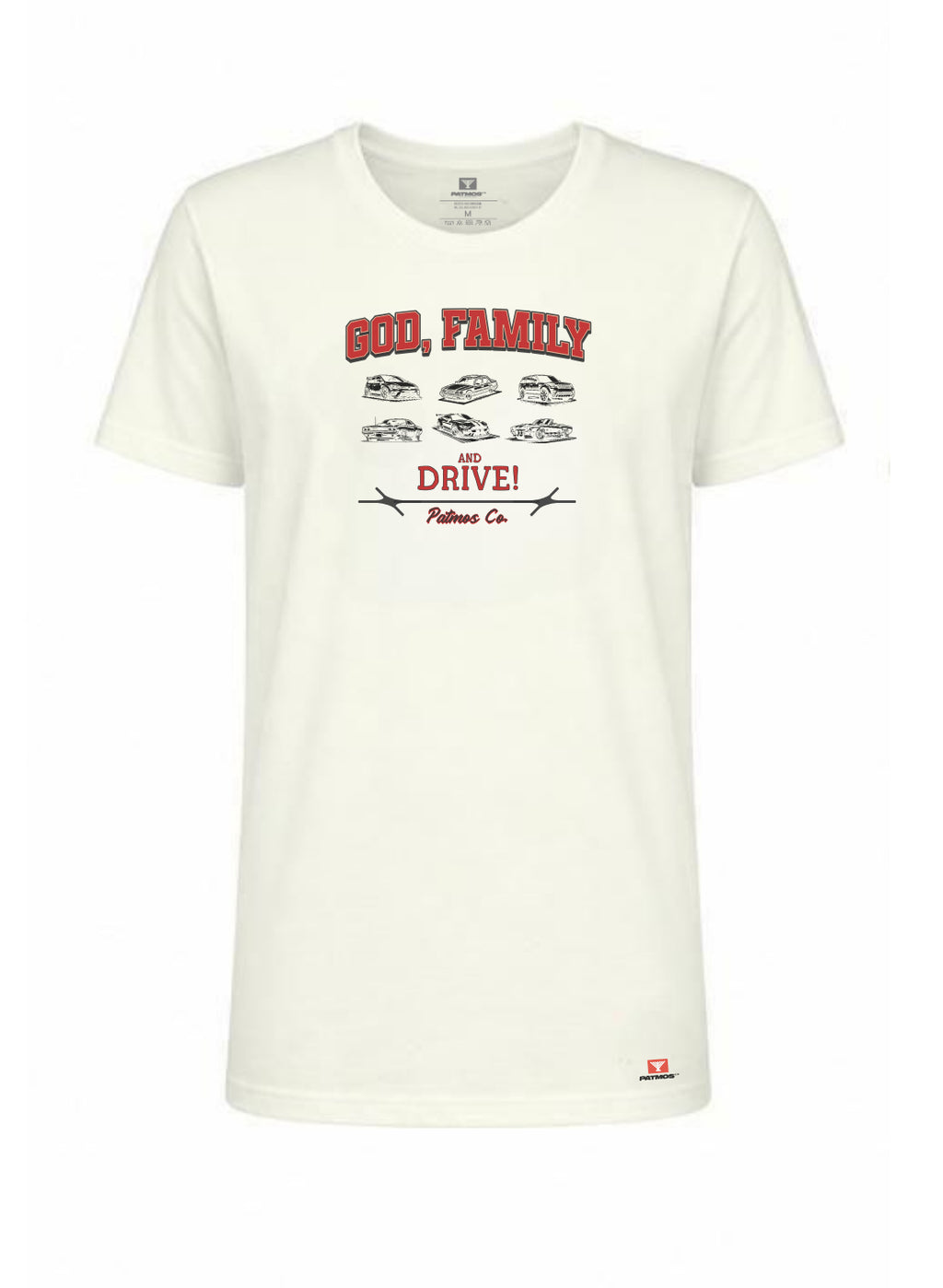 Camiseta God and Drive. Patmos Co. - 100% Algodão Premium