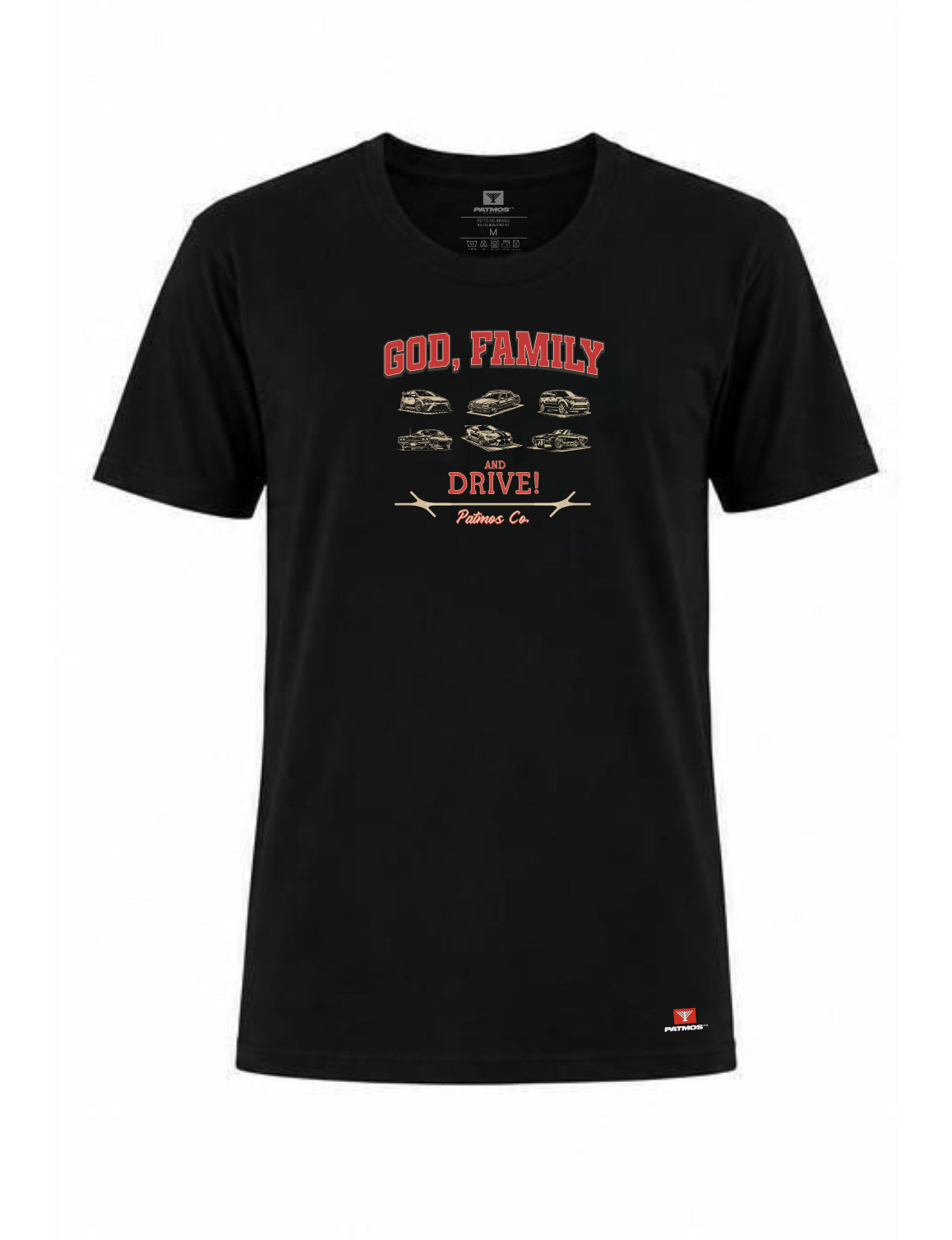 Camiseta God and Drive. Patmos Co. - 100% Algodão Premium