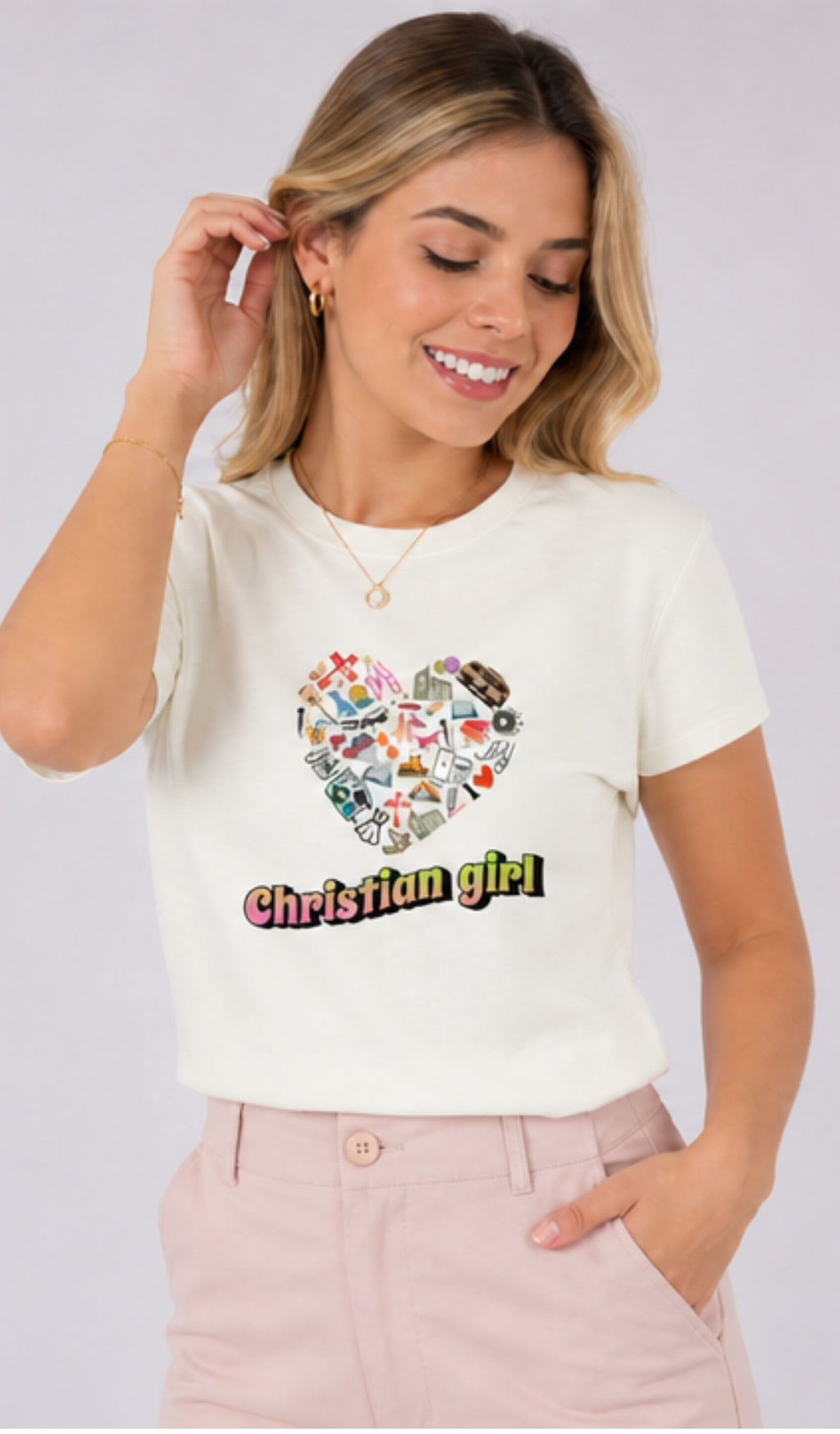 Camiseta Feminina Patmos Co. Christian Girl - 100% Algodão Premium