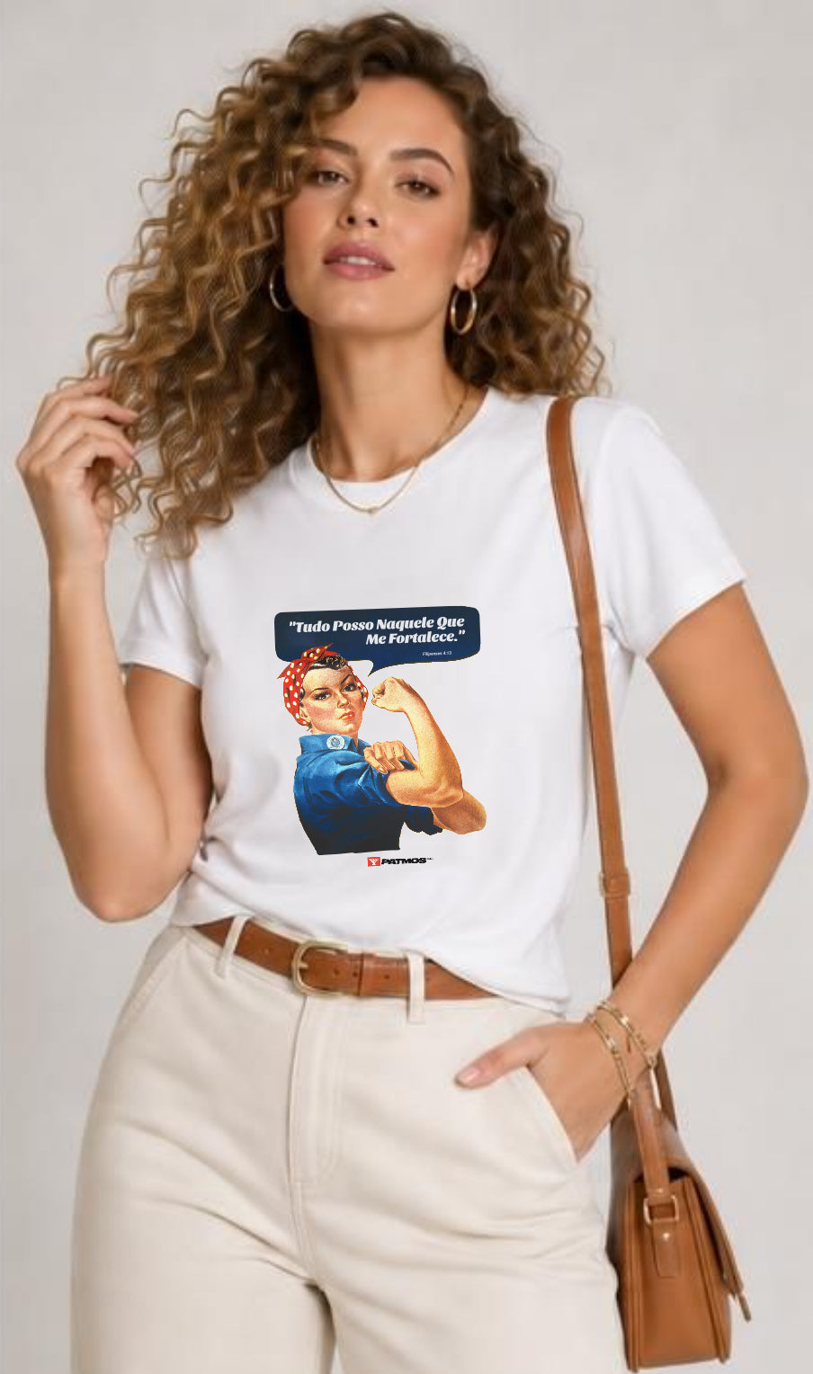 Camiseta Patmos Co. Feminina Tudo Posso - 100% Algodão Premium