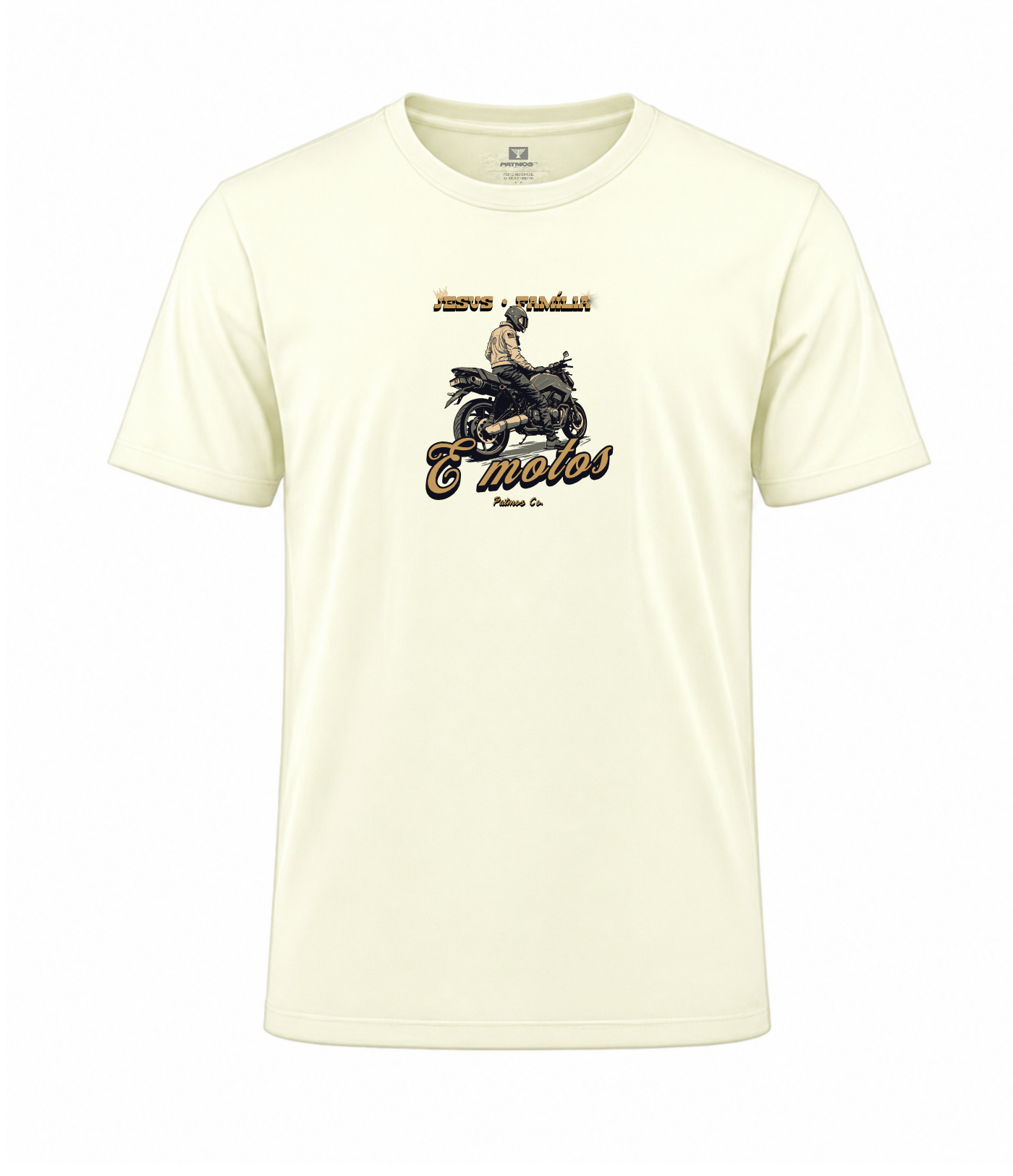 Camiseta Jesus, Família e Motos Patmos Co.