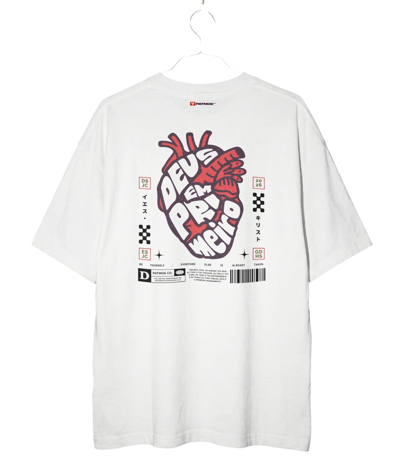 Camiseta Oversized God First Patmos Co. - 100% Algodão Premium 240g