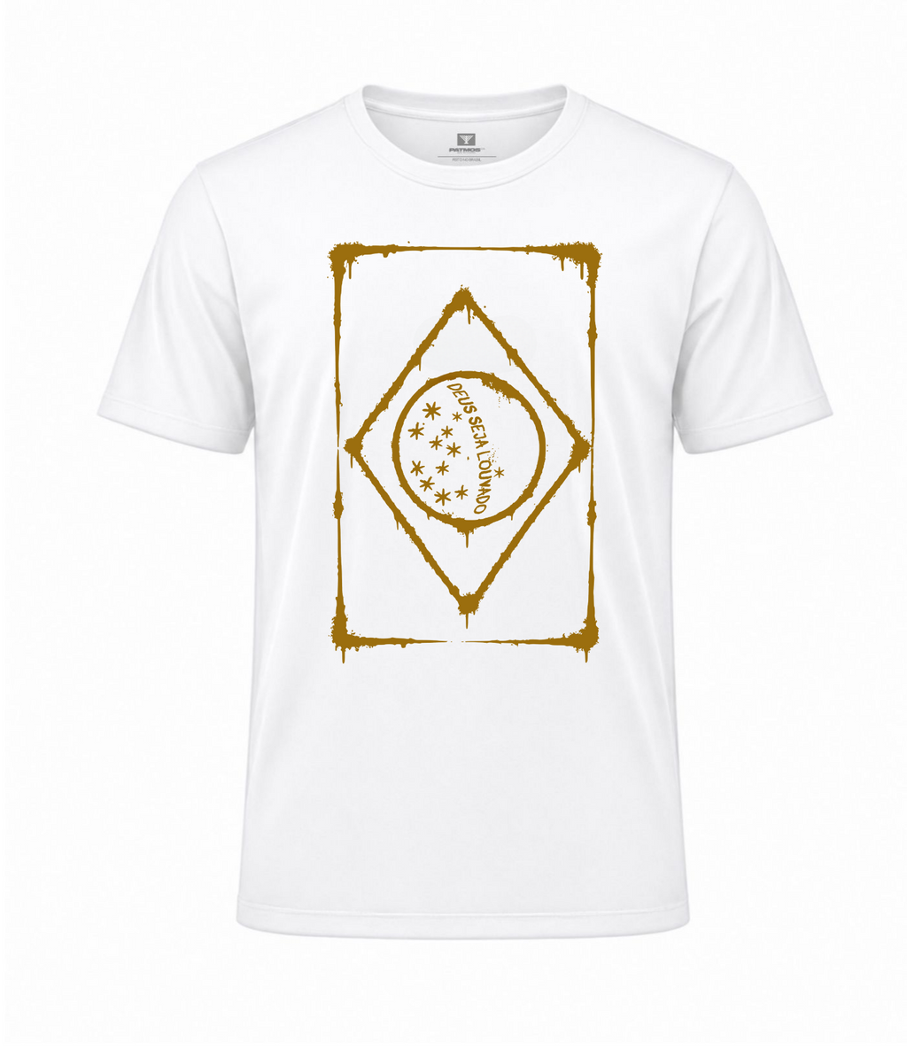 Camiseta Bandeira do Brasil - Deus Seja Louvado Patmos Co.