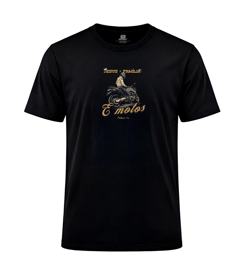 Camiseta Jesus, Família e Motos Patmos Co.
