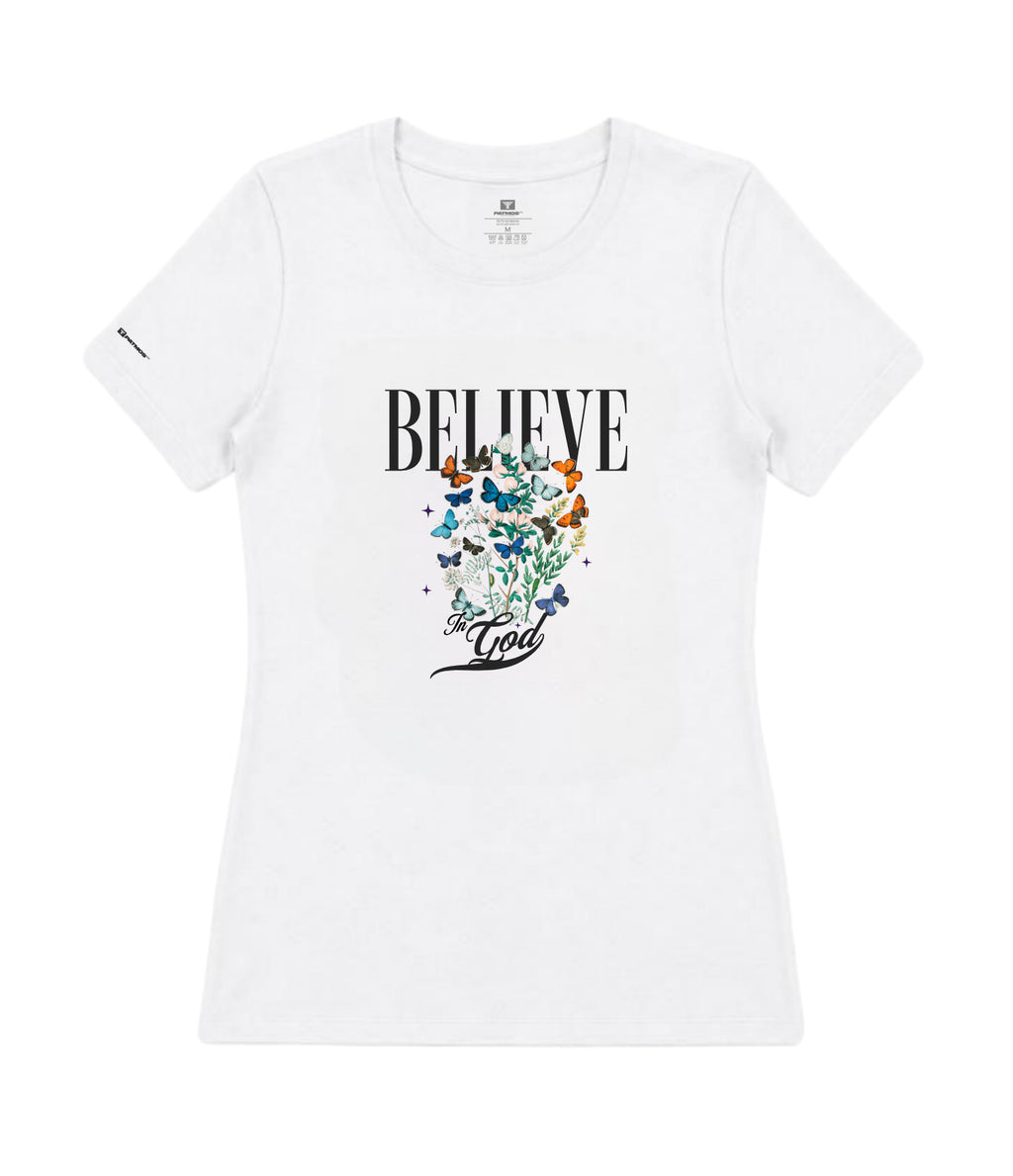 Camiseta Feminina Believe in God Patmos Co.