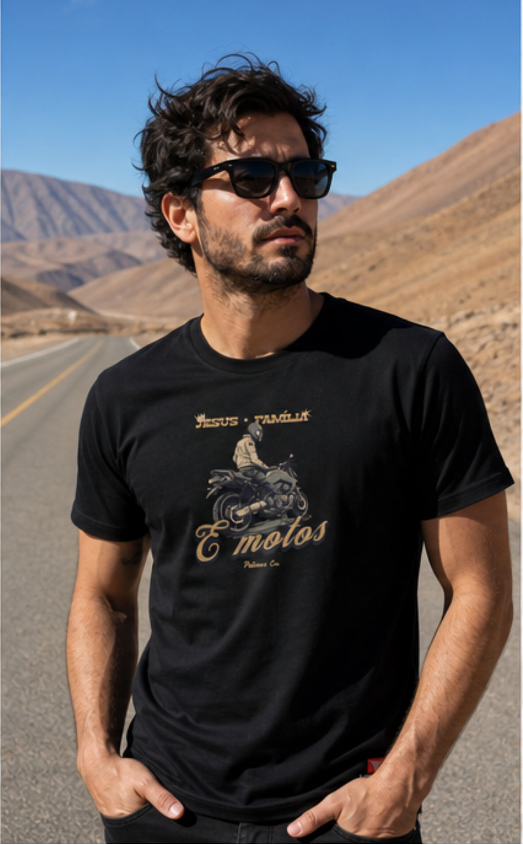 Camiseta Jesus, Família e Motos Patmos Co. - 100% Algodão Premium