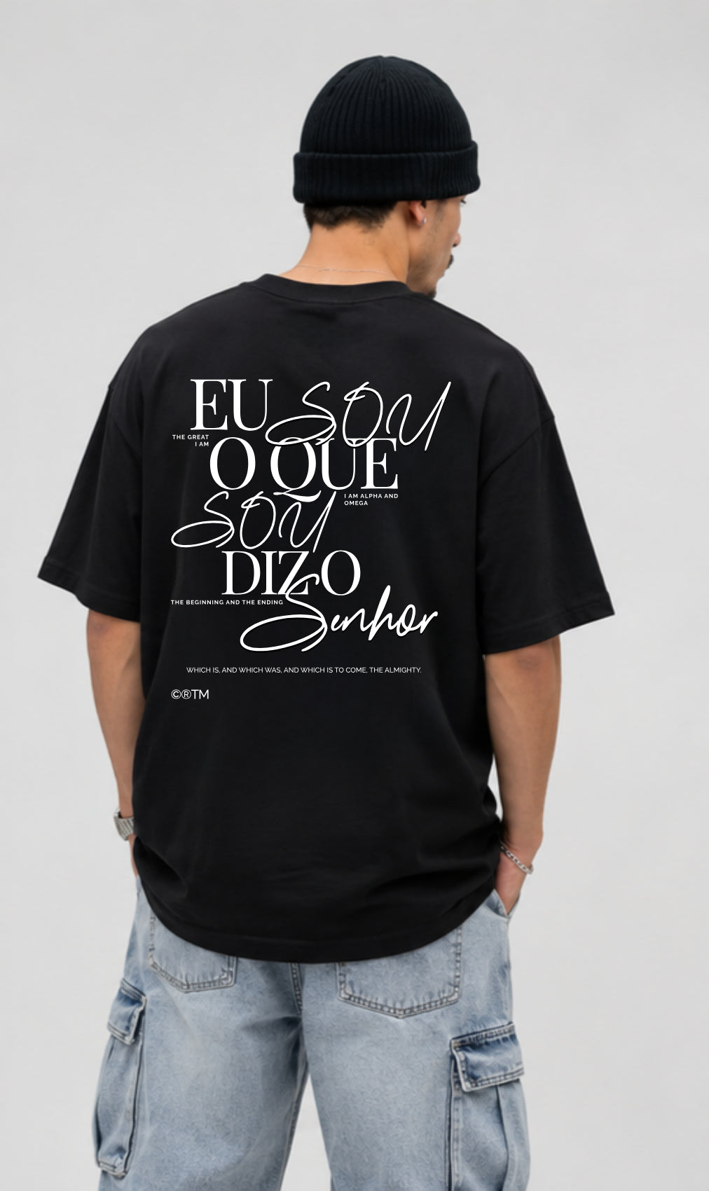 Camiseta Oversized Pesada Eu Sou o Que Sou Patmos Co.