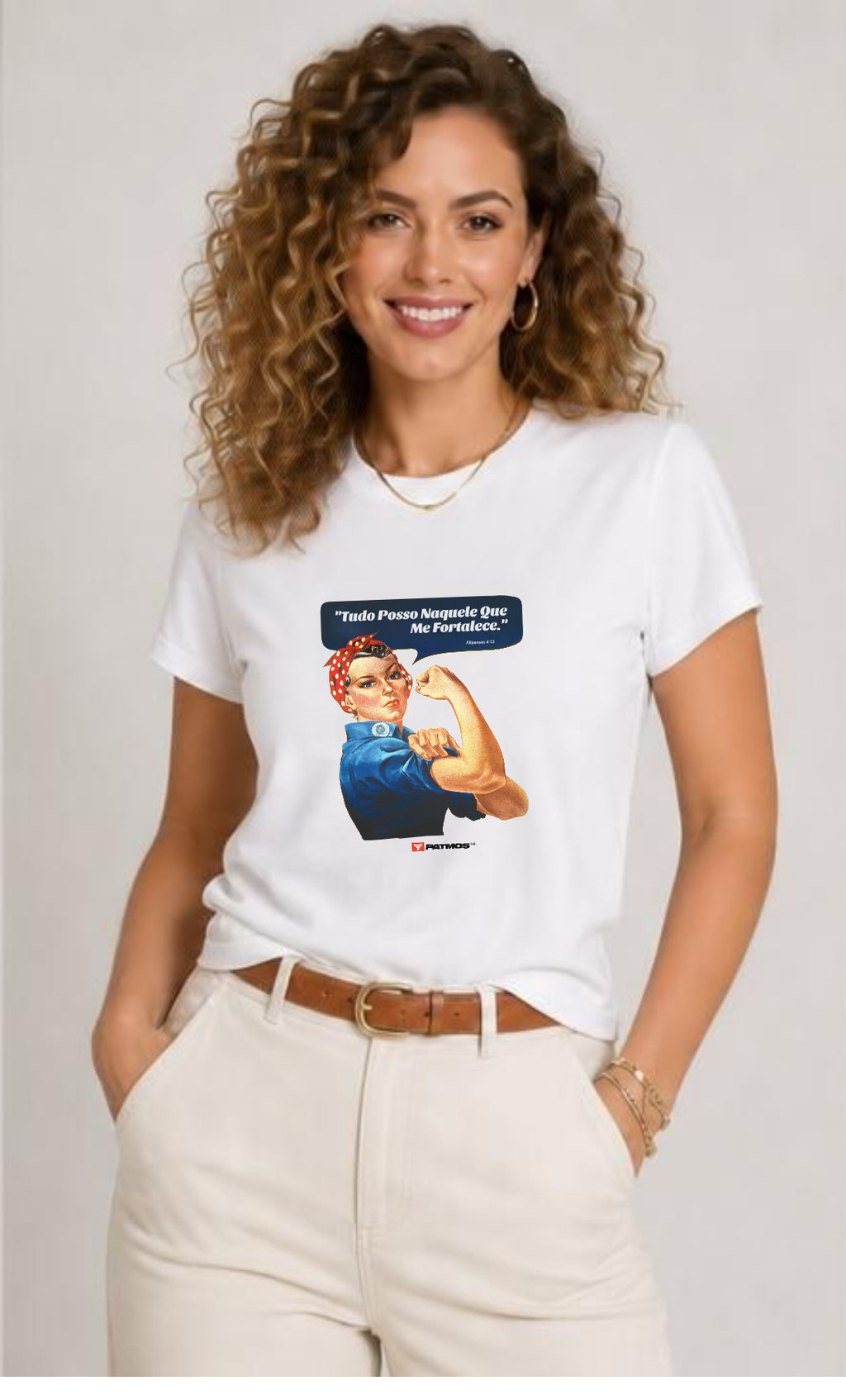 Camiseta Patmos Co. Feminina Tudo Posso - 100% Algodão Premium