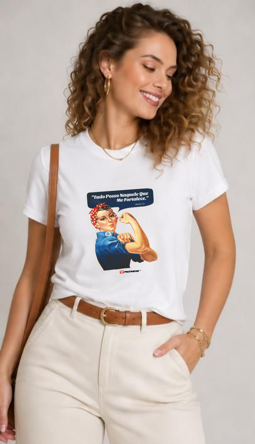 Camiseta Patmos Co. Feminina Tudo Posso - 100% Algodão Premium