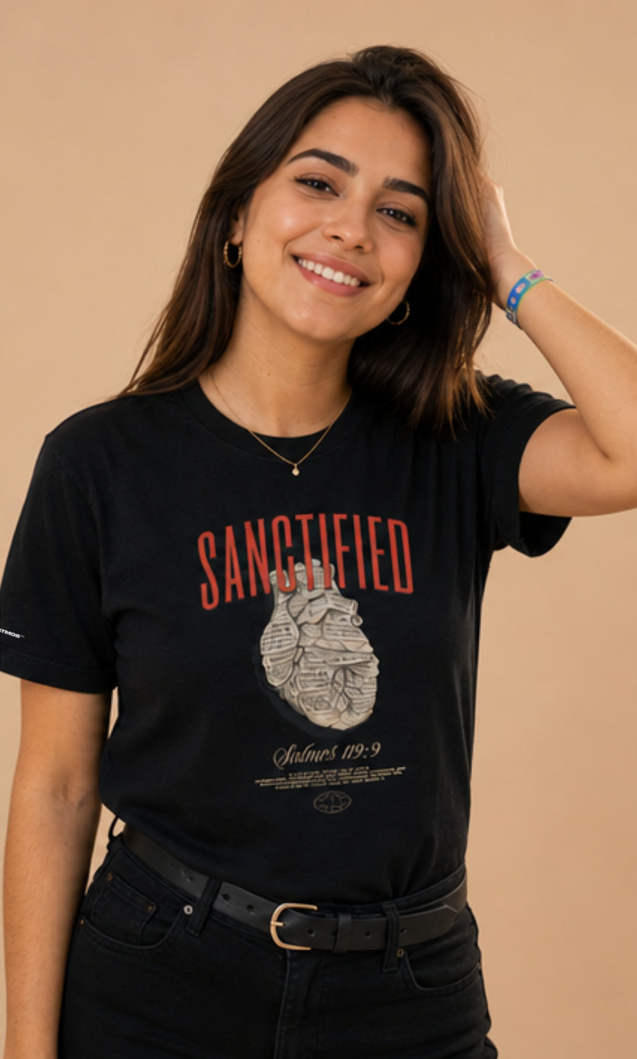 Camiseta Feminina Patmos Co. Sanctified - 100% Algodão Premium