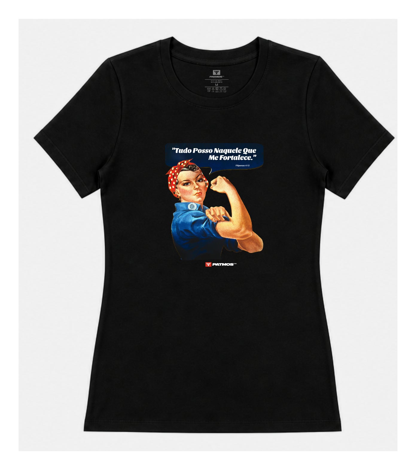 Camiseta Patmos Co. Feminina Rosie Riveter - 100% Algodão Premium