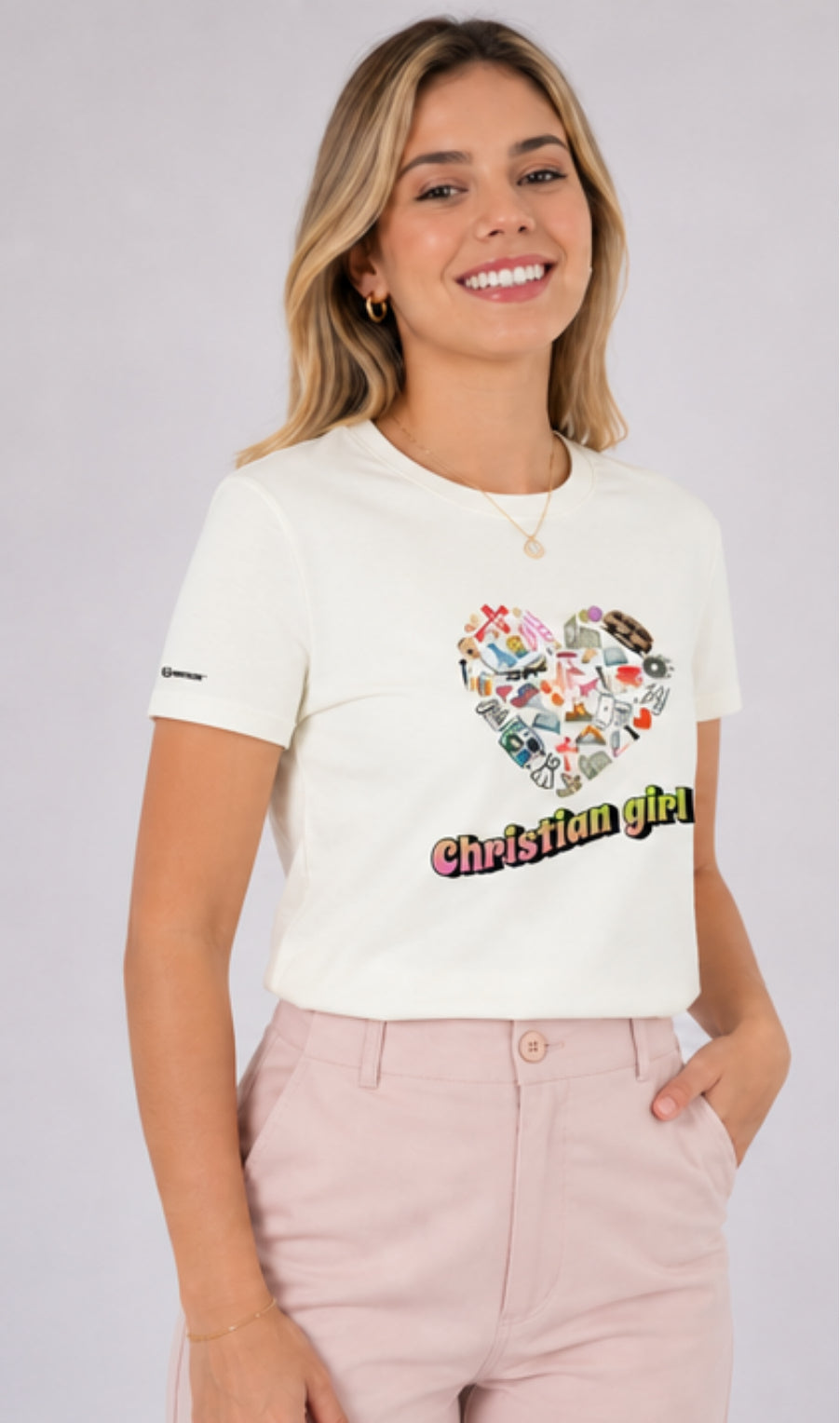 Camiseta Feminina Patmos Co. Christian Girl - 100% Algodão Premium