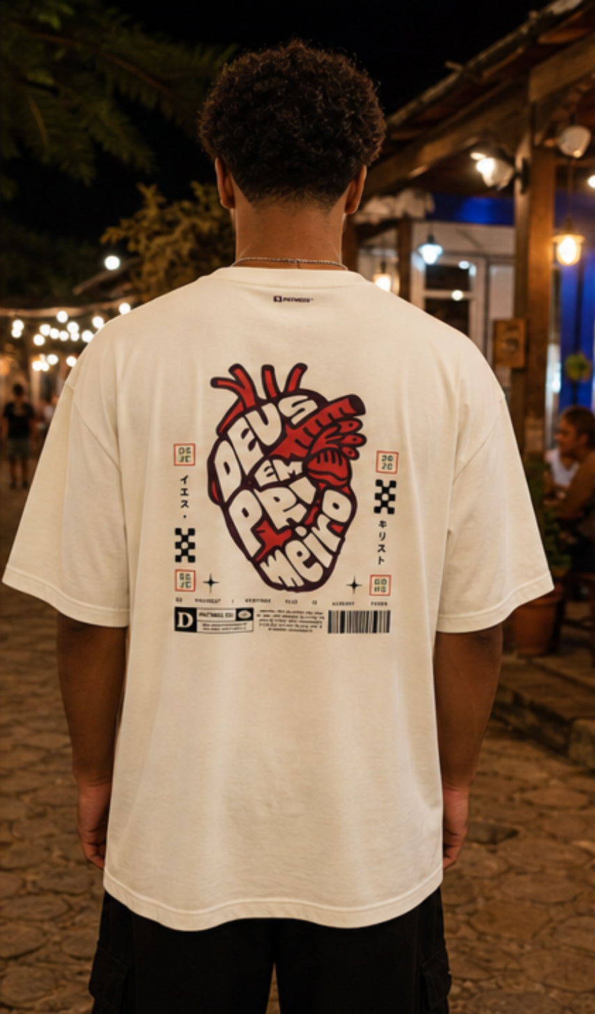Camiseta Oversized God First Patmos Co. - 100% Algodão Premium 240g