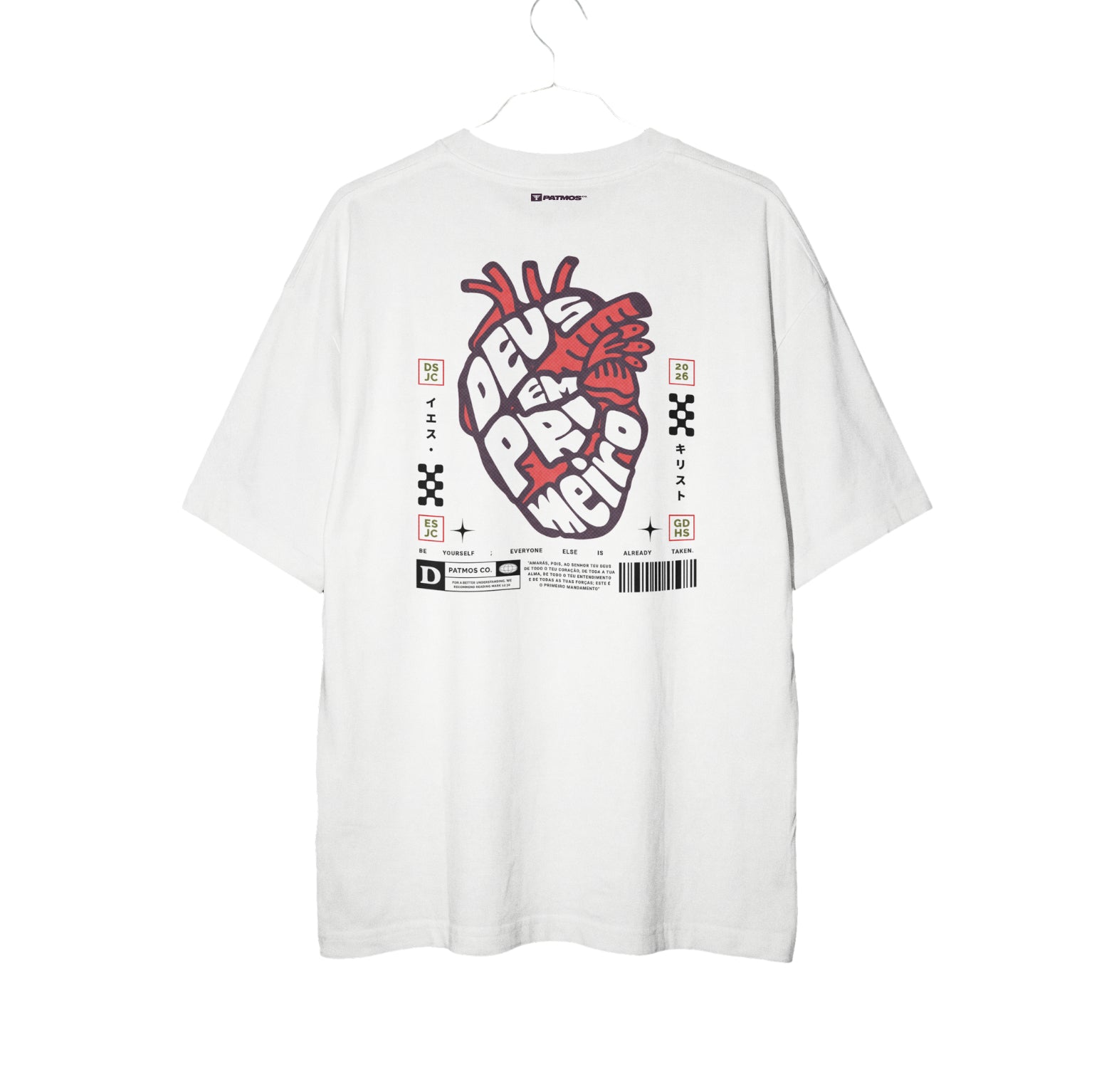 Camiseta Oversized God First Patmos Co. - 100% Algodão Premium 240g