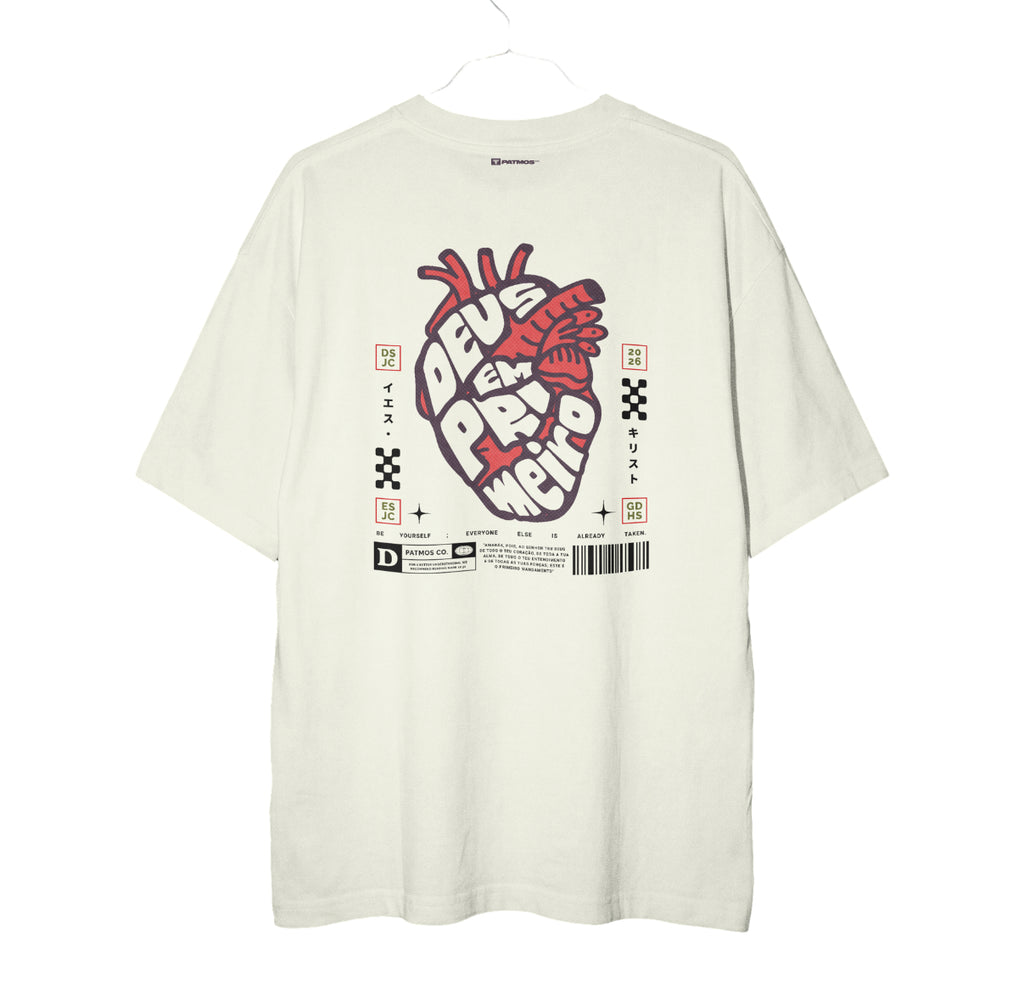 Camiseta Oversized God First Patmos Co. - 100% Algodão Premium 240g
