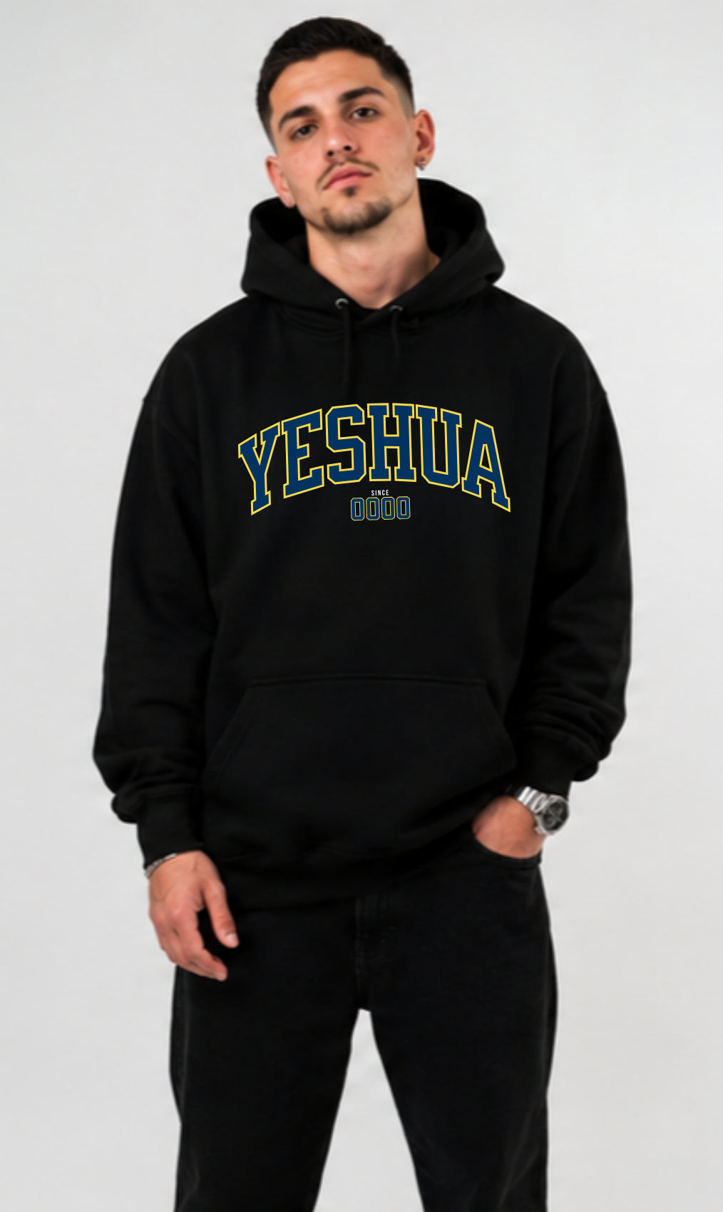 Moletom Hoodie Yeshua Patmos Co. Azul e Amarelo
