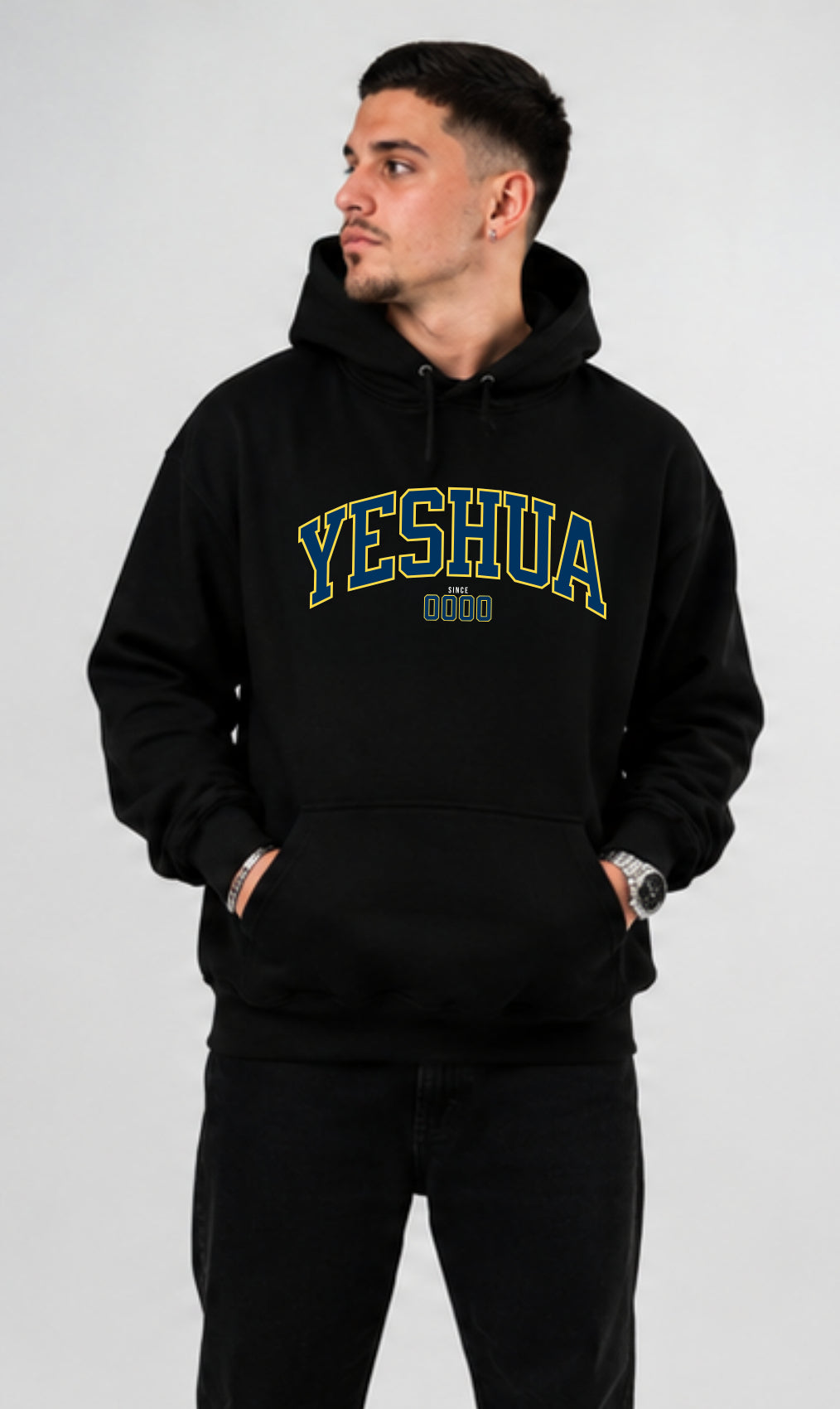Moletom Hoodie Yeshua Patmos Co. Azul e Amarelo
