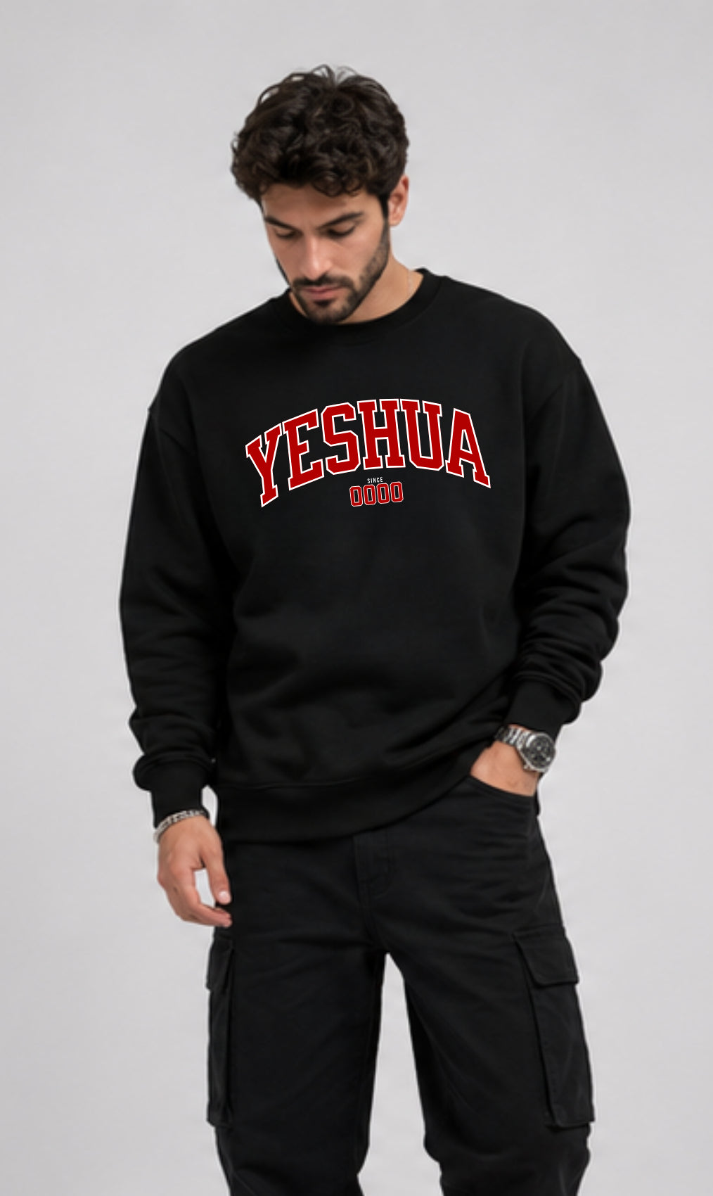 Moletom Sweatshirt Yeshua Vermelho Patmos Co.